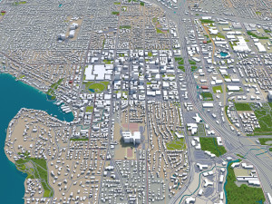 bellevue city washington usa 30km 3D Model