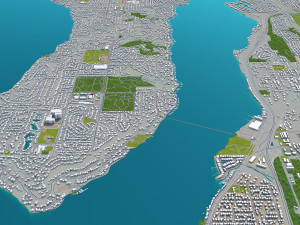 bellevue city washington usa 30km 3D Model