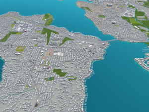 bellevue city washington usa 30km 3D Model