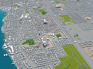 bellevue city washington usa 30km 3D Model