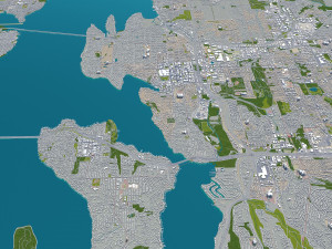 bellevue city washington usa 30km 3D Model