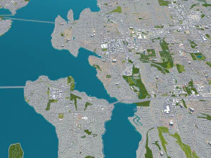 bellevue city washington usa 30km 3D Model