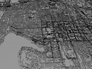 bellevue city washington usa 30km 3D Model