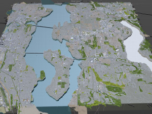 bellevue city washington usa 30km 3D Model