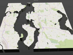 bellevue city washington usa 30km 3D Model