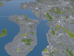 bellevue city washington usa 30km 3D Model