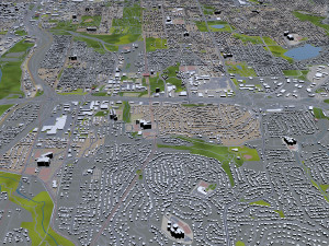 bellevue city washington usa 30km 3D Model