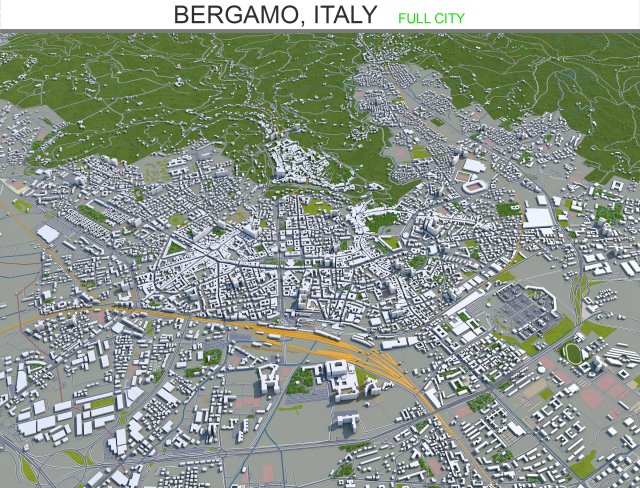 bergamo city italy 30km Modelo 3D .c4d .max .obj .3ds .fbx .stl .blend 