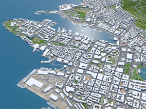 Bergen city norway 50km 3D मॉडल
