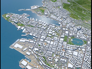 Bergen city norway 50km Model 3D
