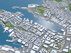 Bergen city norway 50km Model 3D