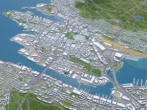 Bergen city norway 50km Model 3D