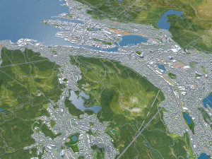 Bergen city norway 50km Model 3D