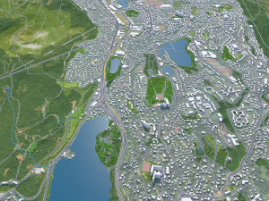 Bergen city norway 50km Model 3D