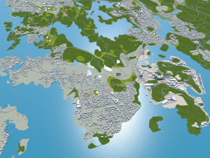 Bergen city norway 50km Model 3D