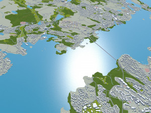 Bergen city norway 50km Model 3D