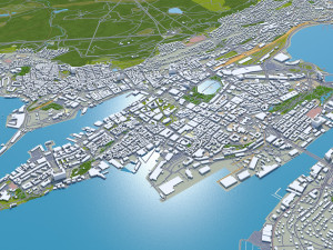 Bergen city norway 50km Model 3D