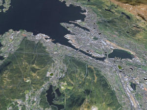 Bergen city norway 50km Model 3D
