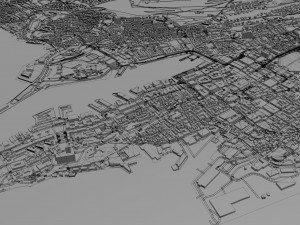 Bergen city norway 50km Model 3D