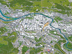 bilbao city spain 50km 3D Model