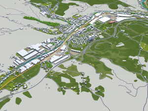 bilbao city spain 50km 3D Model