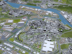 bilbao city spain 50km 3D Model