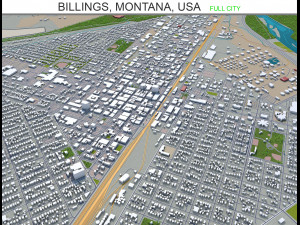 billings city montana usa 40km 3D 模型