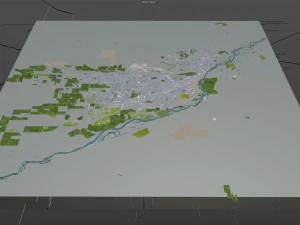 billings city montana usa 40km 3D Model