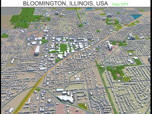 bloomington city illinois usa 30km 3Dモデル