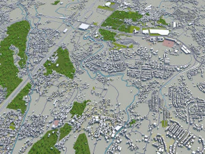 cidade de bogor Indon&eacute;sia 20 km Modelo 3D