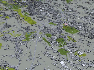 cidade de bogor Indon&eacute;sia 20 km Modelo 3D