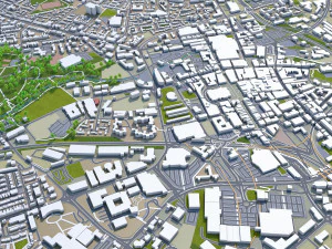 bolton city england uk 30km 3D Model