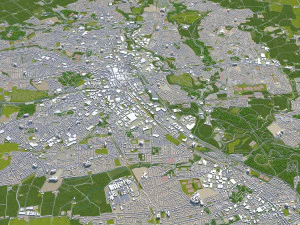 bolton city england uk 30km 3D Model