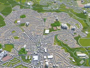 bolton city england uk 30km 3D Model