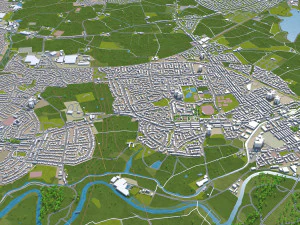 bolton city england uk 30km 3D Model
