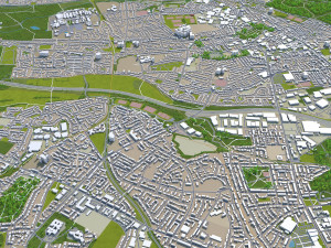 bolton city england uk 30km Modelo 3D