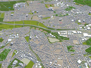 bolton city england uk 30km 3D Model
