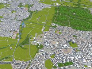bolton city england uk 30km 3D Model