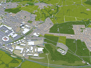 bolton city england uk 30km Modelo 3D