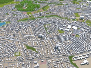 bolton city england uk 30km Modelo 3D