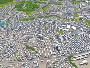 bolton city england uk 30km 3D Model