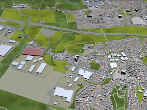 bolton city england uk 30km 3D Model