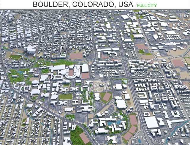 boulder city colorado usa 30km 3D Модель .c4d .max .obj .3ds .fbx .stl .blend 