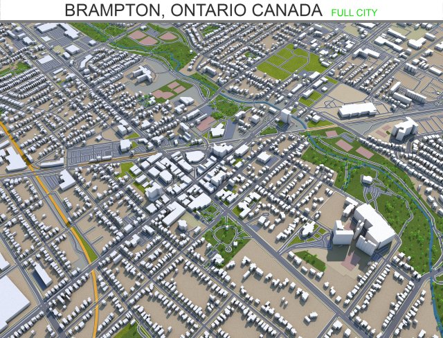 brampton city ontario canada 3Dモデル .c4d .max .obj .3ds .fbx .stl .blend 