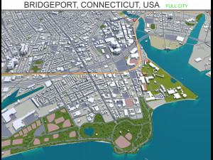 bridgeport city connecticut usa 30km Modelo 3D