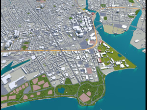 bridgeport city connecticut usa 30km 3D Model