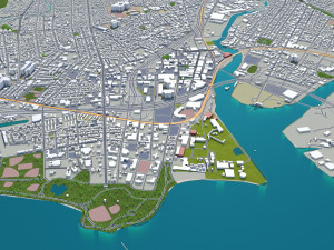 bridgeport city connecticut usa 30km 3D Model