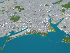 bridgeport city connecticut usa 30km 3D Model