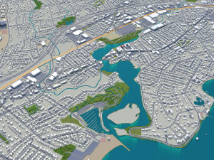 bridgeport city connecticut usa 30km 3D Model