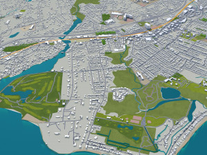 bridgeport city connecticut usa 30km 3D Model